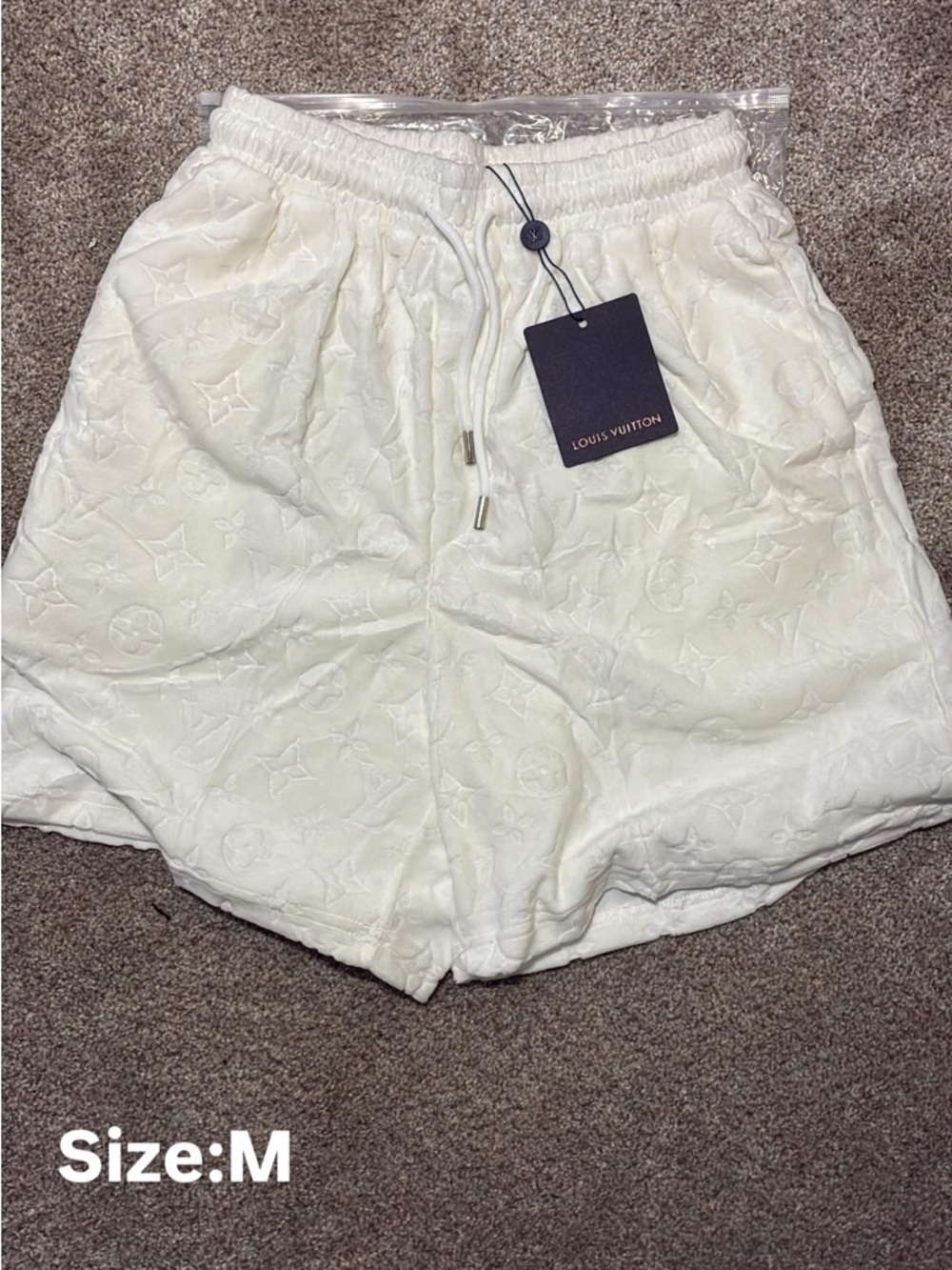 Louis Vuitton Cream Monogram Terry Athletic Shorts